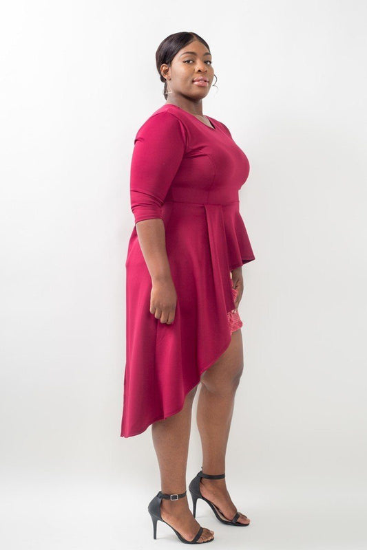 Women's Plus Size Asymmetrical Plum Blouse (1X & 3X Only)