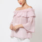 Women's Polka Dot Sheer Off Shoulder Top