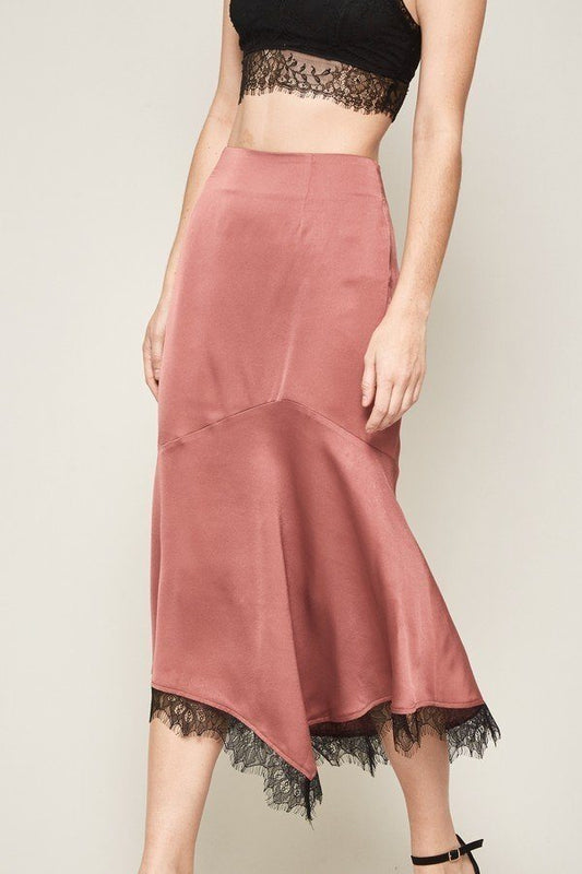 Women's Solid Woven Midi Skirt
