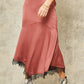 Women's Solid Woven Midi Skirt