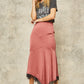 Women's Solid Woven Midi Skirt