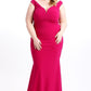 Techno Crepe Stretch Off The Shoulder Dress (3X Only)