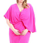 Women's Woven Fabric Hot Pink Stretch Dress (1X & 2X Only)