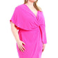 Women's Woven Fabric Hot Pink Stretch Dress (1X & 2X Only)