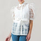 Women's See-thru Mini Length Organza Top
