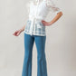 Women's See-thru Mini Length Organza Top