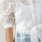 Women's See-thru Mini Length Organza Top