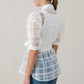 Women's See-thru Mini Length Organza Top