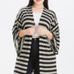 Women's Striped Cardigan With Kimono Style Sleeves