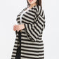 Women's Striped Cardigan With Kimono Style Sleeves