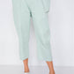 Women's Pastel Chic Solid Ankle Wide Leg Adjustable Snap Waist Pants