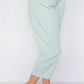 Women's Pastel Chic Solid Ankle Wide Leg Adjustable Snap Waist Pants