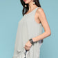 Women's Sleeveless Back Lace Ruffle Detail Tank Top