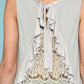 Women's Sleeveless Back Lace Ruffle Detail Tank Top