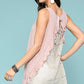 Women's Sleeveless Back Lace Ruffle Detail Tank Top