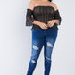 Women's Off The Shoulder Plus Size Top (2X & 3X Only)