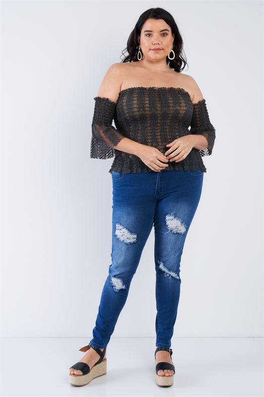 Women's Off The Shoulder Plus Size Top (2X & 3X Only)