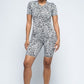 Women's Women's Brushed Short Sleeve Top And Biker Pants And Face Mask Set