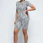 Women's Women's Brushed Short Sleeve Top And Biker Pants And Face Mask Set