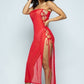 Women's Solid Mesh Side Lace Up Cover Up Dress