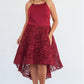 Women's Plus Size Cabernet Square Neckline Hi-low Floral Lace Maxi Dress (XL Only)
