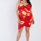 Women's Plus Size Floral Print V-neck Cinched Size Chic Mini Dress
