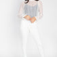 Women's Ruffle Mock Neck Lace Top