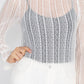 Women's Ruffle Mock Neck Lace Top