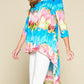 Women's Tie-dye Venechia High Low Fashion Top With 3/4 Sleeves