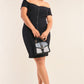 Women's Plus Size Fitted Off-the-shoulder Front Zipper Bodycon Mini Dress (3X Only)
