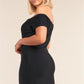 Women's Plus Size Fitted Off-the-shoulder Front Zipper Bodycon Mini Dress (3X Only)