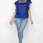 Women's Short Sleeve Ruffle Shadow Top