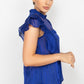Women's Short Sleeve Ruffle Shadow Top