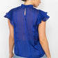 Women's Short Sleeve Ruffle Shadow Top