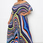 Women's Geo Printed Off Shoulder Plus Pleated Maxi Dress (2X & 3X Only)