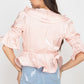 Women's Surplice Short Sleeve Ruffle Top (S Only)