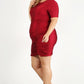 Women's Plus Solid Bodycon Mini Dress (1X & 2X Only)