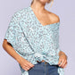 Women's Leopard and Letter Printed Knit Top