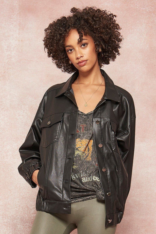 Women's Faux Leather Jacket