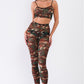 Women's Sexy Sheer Mesh Sleeveless Crop Top & High Waist Legging Set