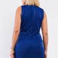 Women's Sleeveless V-neck Plus Asymmetrical Wrap Rhinestones Dress (2X & 3X Only)