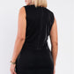 Women's Sleeveless V-neck Asymmetrical Wrap Rhinestones Dress (3X Only)