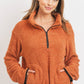Women's Long Sleeve Half Zipper Pullover Loopie Terry