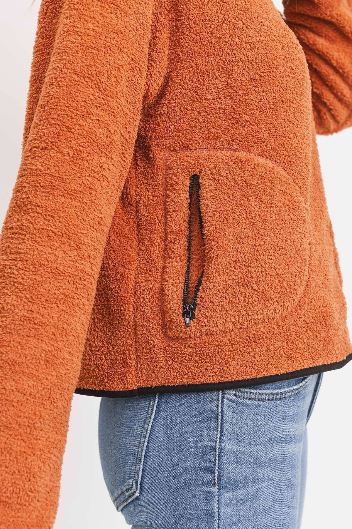 Women's Long Sleeve Half Zipper Pullover Loopie Terry