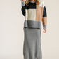 Women's Color Block Contrasted Cotton Fabric On Back Top With Side Slits And High Low HemWomen's