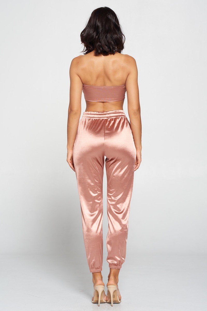 Women's Tube Top Pant Set