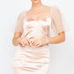 Women's Lace Sleeves Back Zipped Mini Dress (M Only)