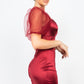 Women's Lace Sleeves Back Zipped Mini Dress