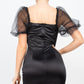 Women's Lace Sleeves Back Zipped Mini Dress