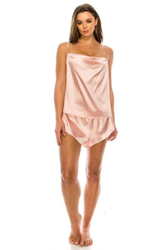 Women's Satin Lingerie Short Set